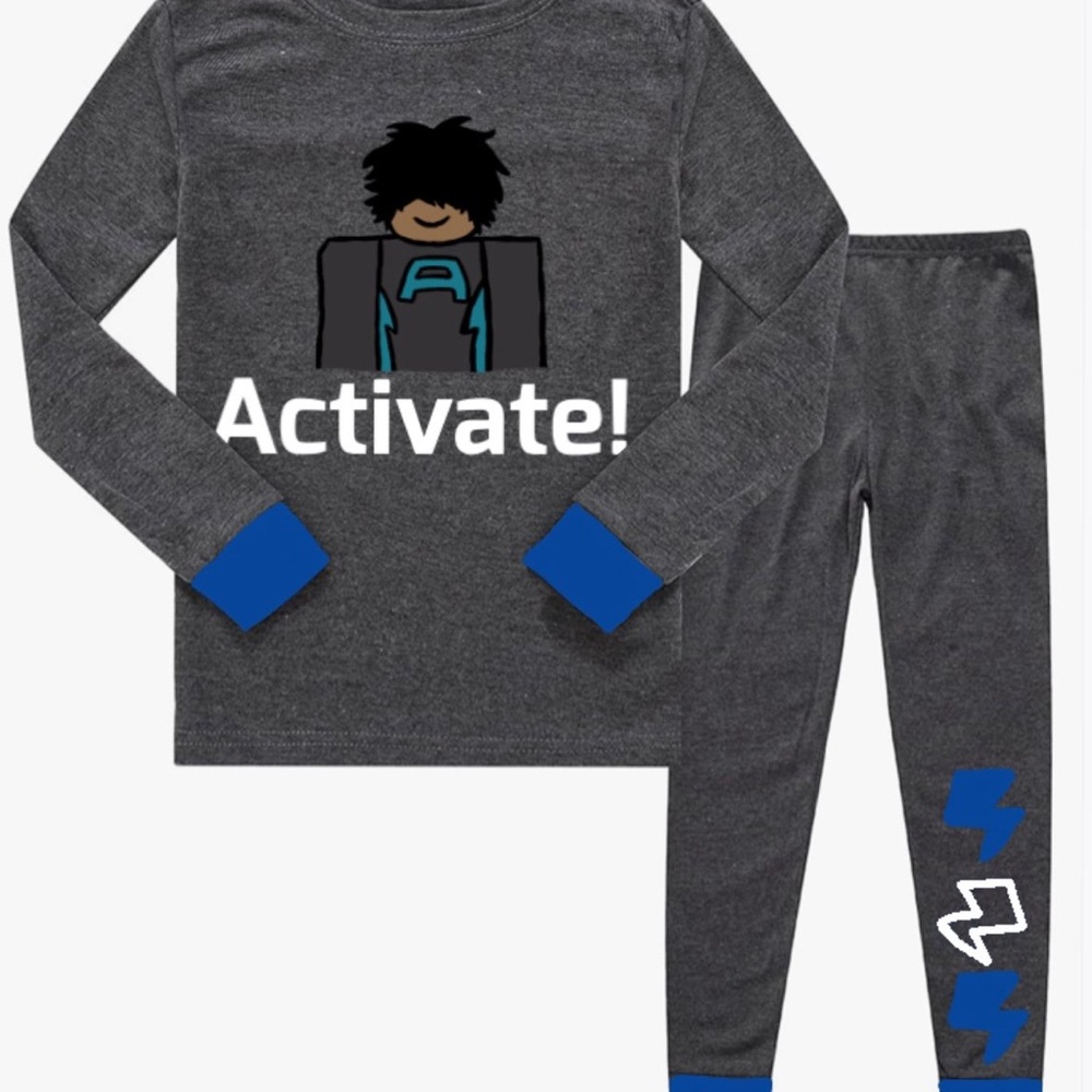 Roblox Grey Graphic Pajamas for Kids